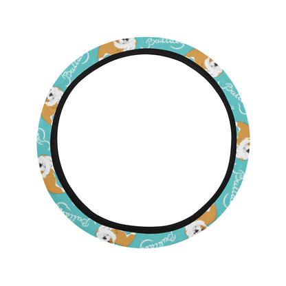 Bulldogs Pattern Print Design 05 Steering Wheel Cover with Elastic Edge