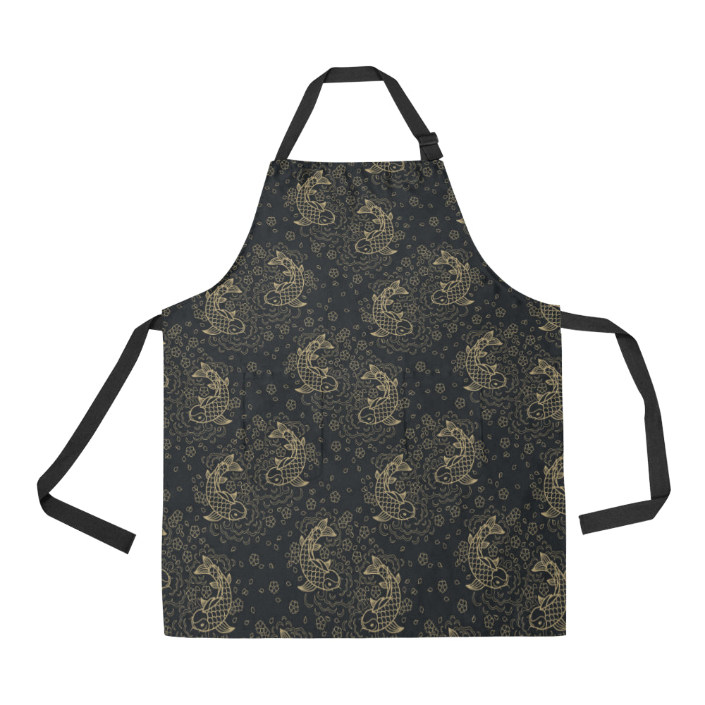 KOI Fish Pattern Print Design 02 Apron with Pocket