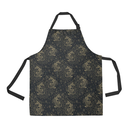 KOI Fish Pattern Print Design 02 Apron with Pocket