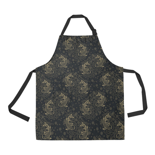 KOI Fish Pattern Print Design 02 Apron with Pocket