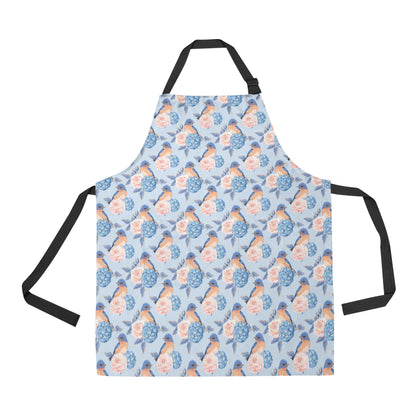 Bluebird Pattern Print Design 01 Apron with Pocket