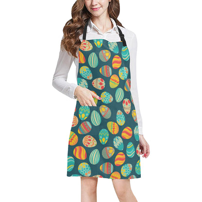 Easter Eggs Pattern Print Design RB09 Apron with Pocket