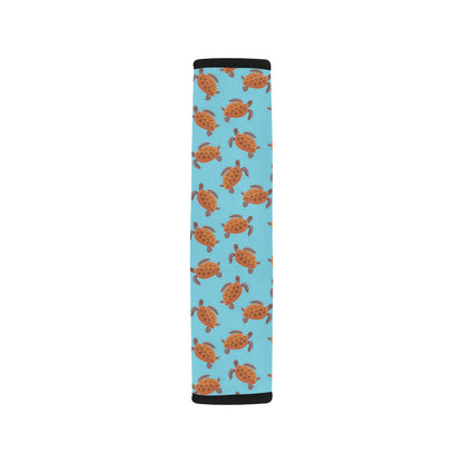 Brow Sea Turtle Print Pattern Car Seat Belt Cover