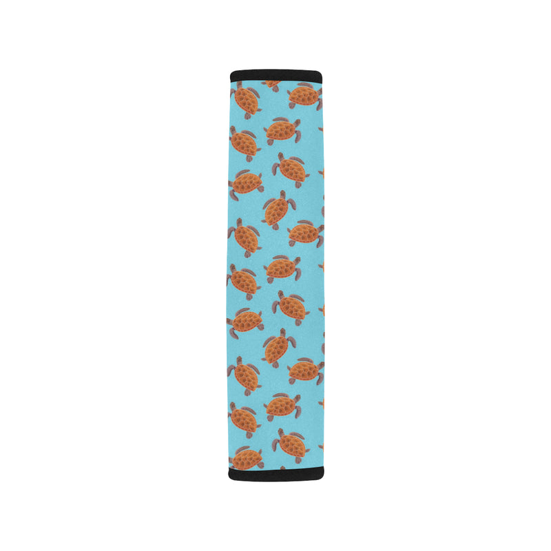 Brow Sea Turtle Print Pattern Car Seat Belt Cover