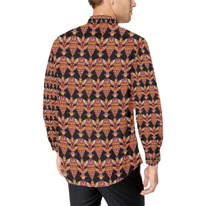 Totem Pole Print Men's Long Sleeve Shirt