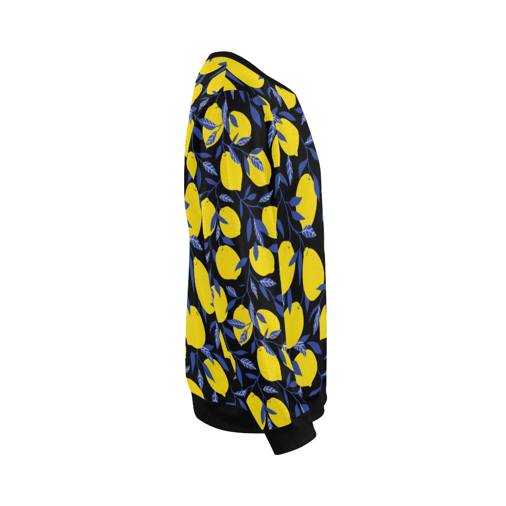 Lemon Pattern Print Design LM01 Men Long Sleeve Sweatshirt