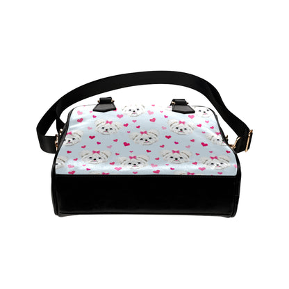 Maltese Pattern Print Design 03 Shoulder Handbag