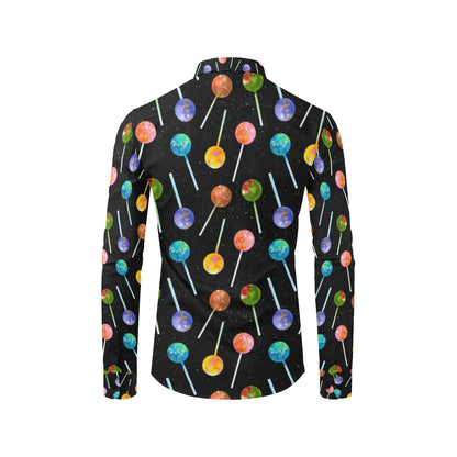 Lollipop Pattern Print Design LL04 Men's Long Sleeve Shirt