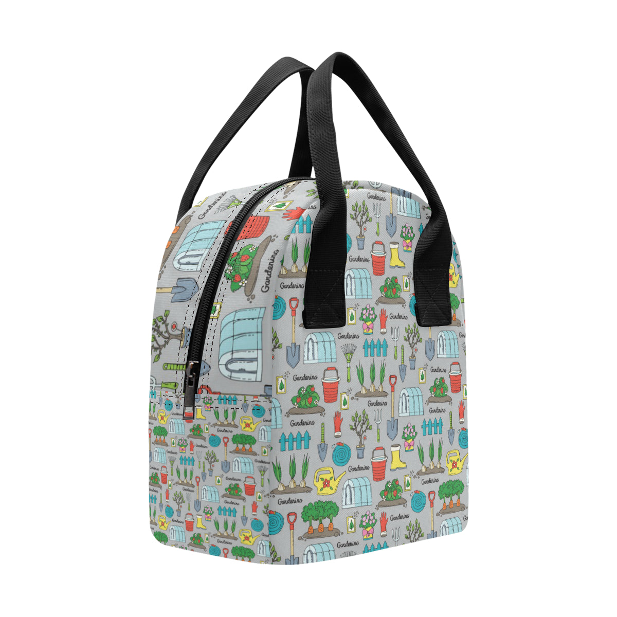 Gardening Pattern Print Design G07 Insulated Lunch Bag