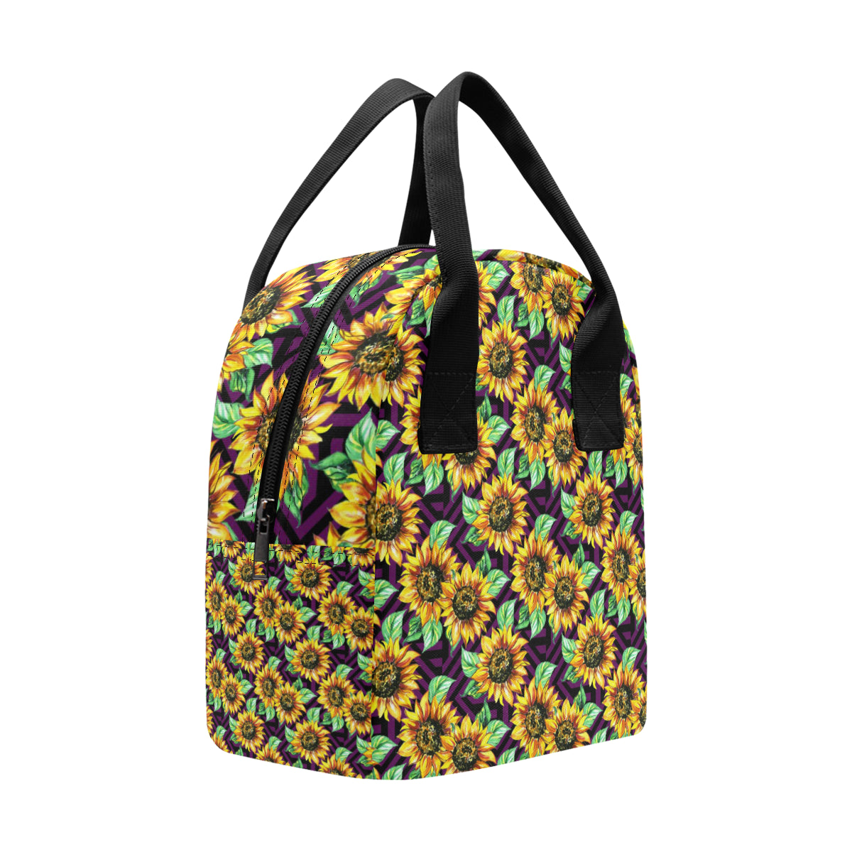 Sunflower Pattern Print Design SF012 Insulated Lunch Bag