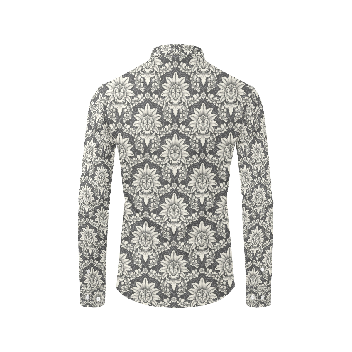 Damask Elegant Print Pattern Men's Long Sleeve Shirt