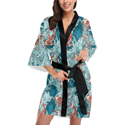 KOI Fish Pattern Print Design 05 Women's Short Kimono