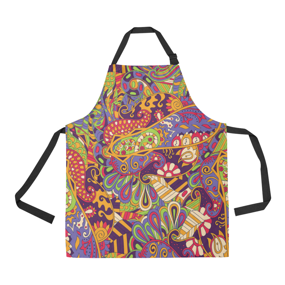 Funky Retro Pattern Print Design A04 Apron with Pocket