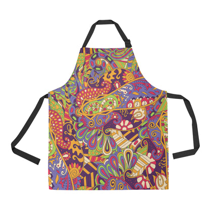 Funky Retro Pattern Print Design A04 Apron with Pocket