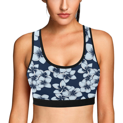 Plumeria Pattern Print Design A02 Sports Bra