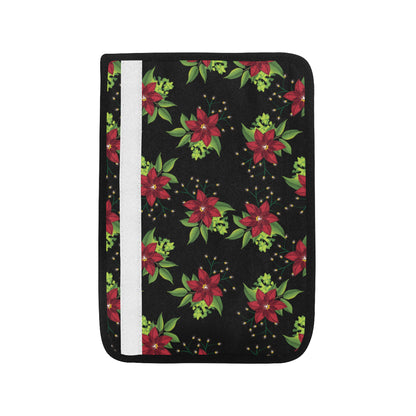 Poinsettia Pattern Print Design A01 Car Seat Belt Cover