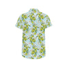 Elegant Olive Floral Print Men's Short Sleeve Button Up Shirt