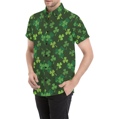 Irish Pattern Print Design 03 Men's Short Sleeve Button Up Shirt