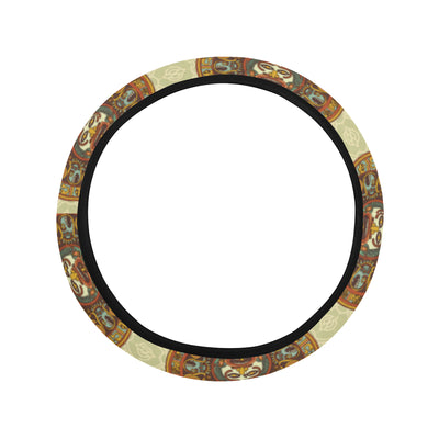 Calendar Aztec Themed Print Pattern Steering Wheel Cover with Elastic Edge