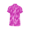 Tie Dye Pink Design Print Men's Short Sleeve Button Up Shirt