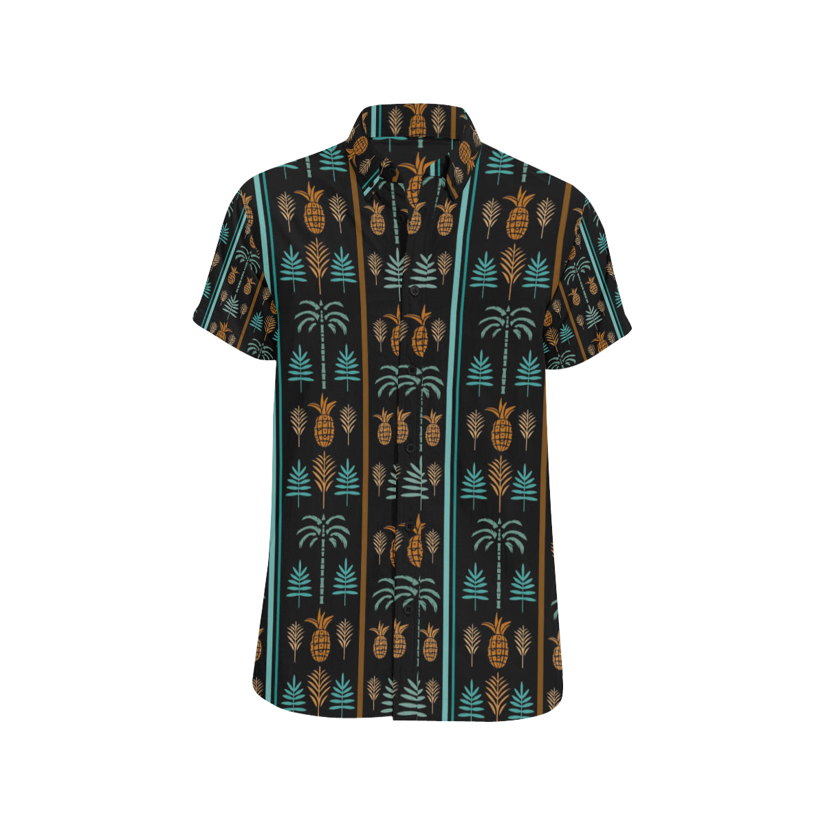 Hawaiian Themed Pattern Print Design H023 Men's Short Sleeve Button Up Shirt