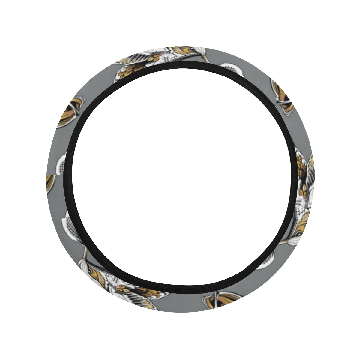 Hummingbird Pattern Print Design 02 Steering Wheel Cover with Elastic Edge