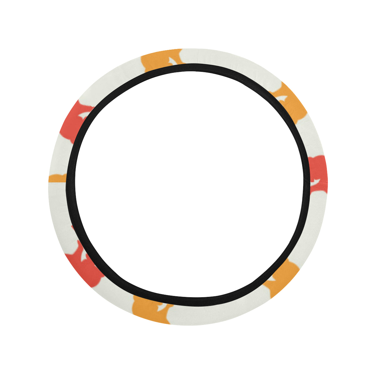 Cat Pattern Print Design 03 Steering Wheel Cover with Elastic Edge