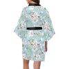 Apple blossom Pattern Print Design AB06 Women's Short Kimono