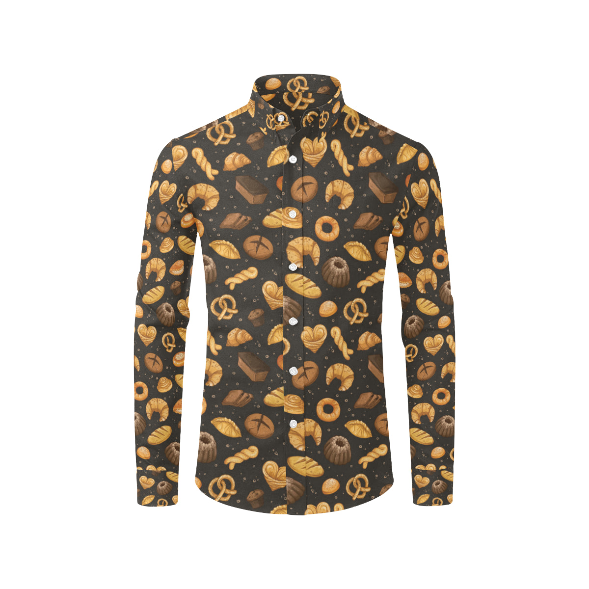 Bread Pattern Print Design 05 Men's Long Sleeve Shirt