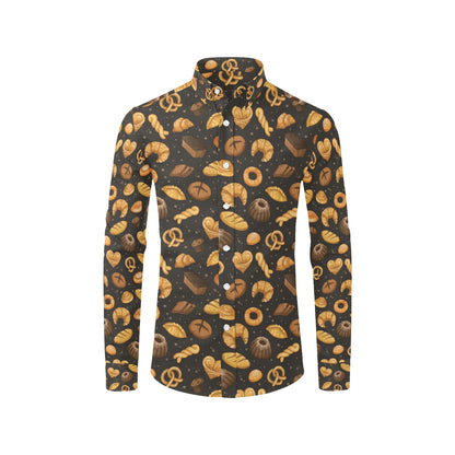 Bread Pattern Print Design 05 Men's Long Sleeve Shirt