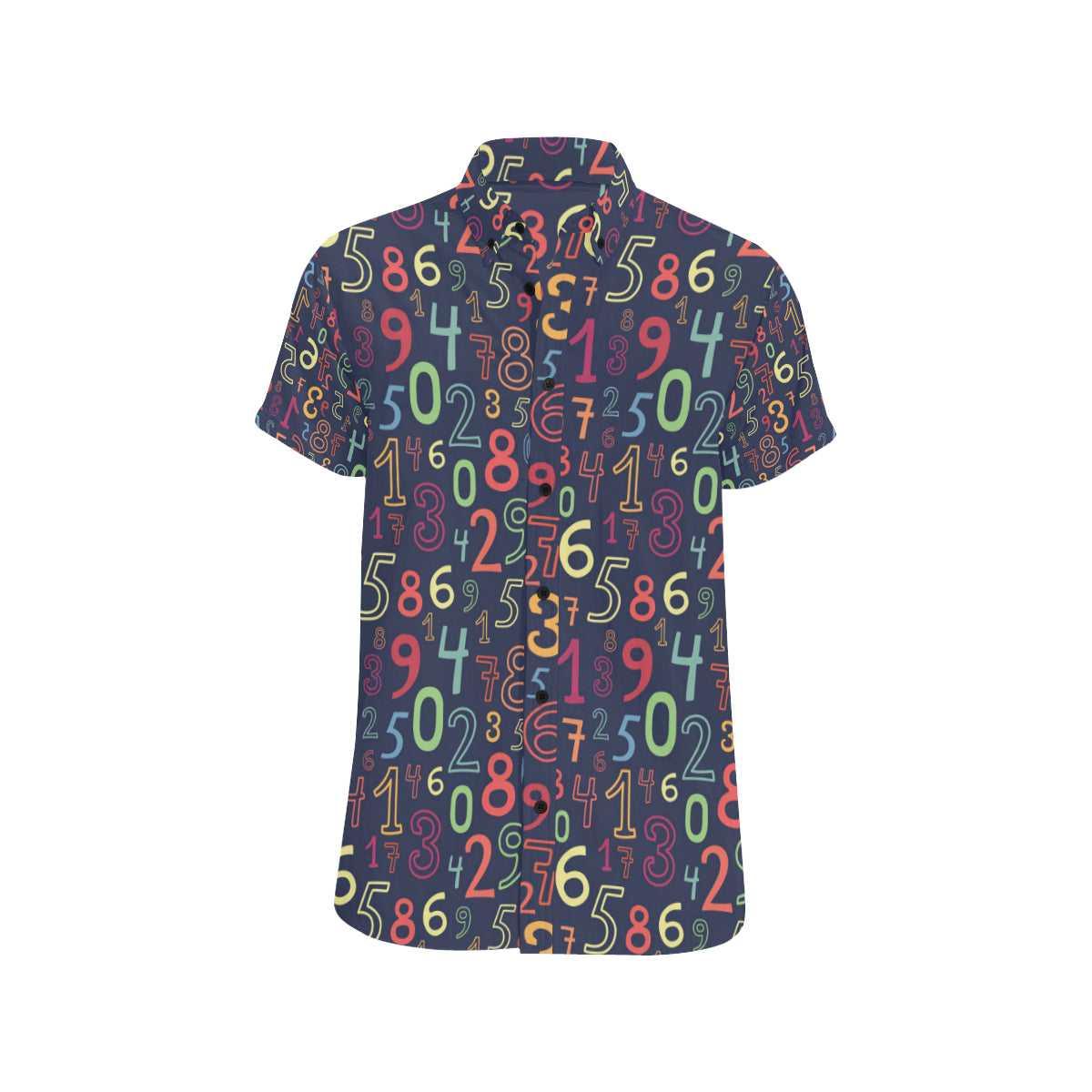 Number Pattern Print Design A01 Men's Short Sleeve Button Up Shirt