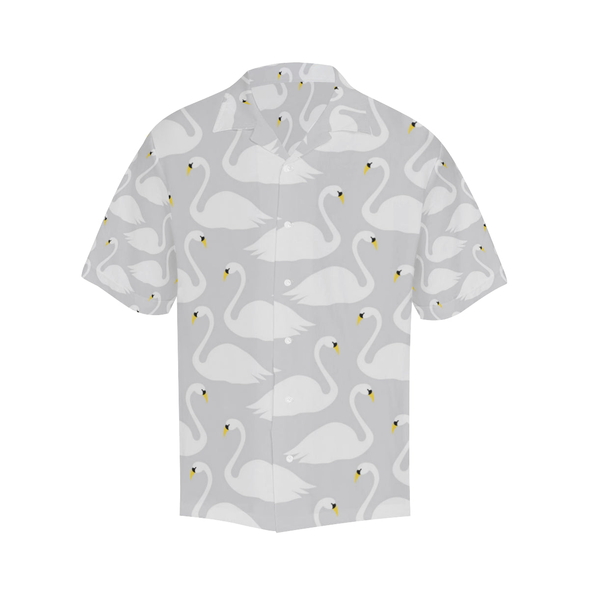 Swan Pattern Print Design 02 Men's Hawaiian Shirt