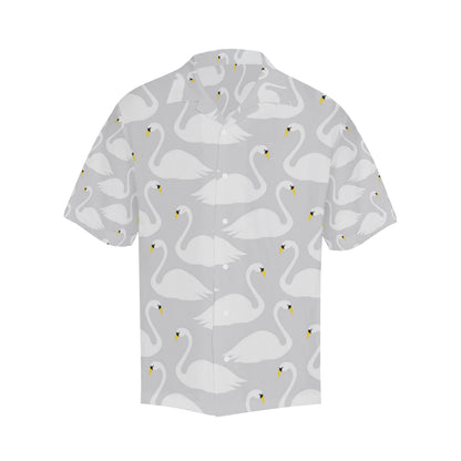Swan Pattern Print Design 02 Men's Hawaiian Shirt
