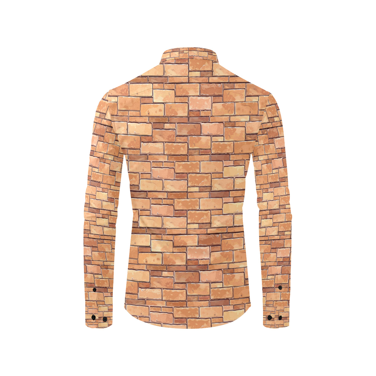 Brick Pattern Print Design 01 Men's Long Sleeve Shirt