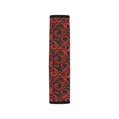 Maori Red Black Themed Design Car Seat Belt Cover