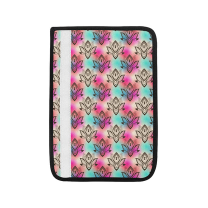 lotus Boho Pattern Print Design LO02 Car Seat Belt Cover
