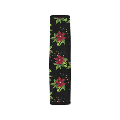 Poinsettia Pattern Print Design A01 Car Seat Belt Cover
