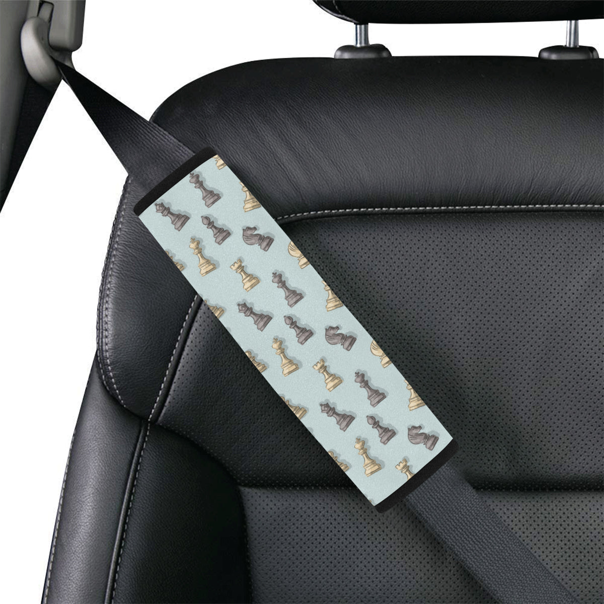 Chess Pattern Print Design 02 Car Seat Belt Cover