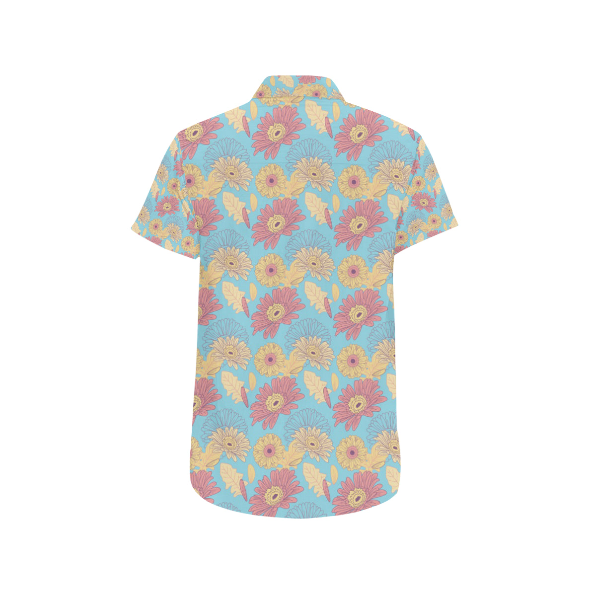 Gerberas Pattern Print Design GB04 Men's Short Sleeve Button Up Shirt