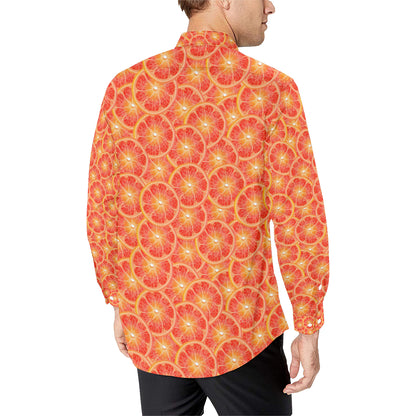 Grapefruit Pattern Print Design GF06 Men's Long Sleeve Shirt