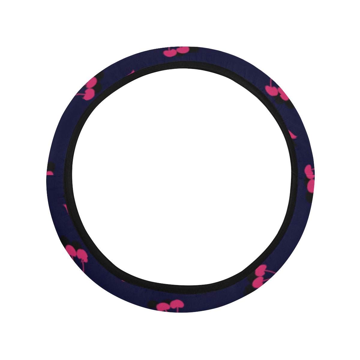 Cherry Pattern Print Design 02 Steering Wheel Cover with Elastic Edge
