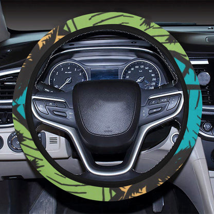 Palm Tree Pattern Print Design PT09 Steering Wheel Cover with Elastic Edge