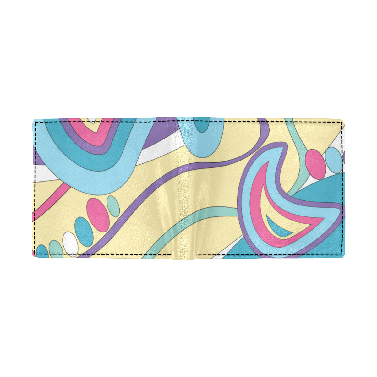 Funky Retro Pattern Print Design A01 Men's ID Card Wallet