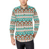 Navajo Style Print Pattern Men's Long Sleeve Shirt