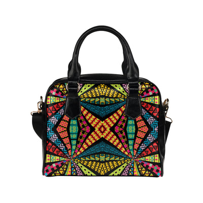 Kaleidoscope Pattern Print Design 05 Shoulder Handbag