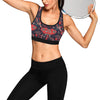 Red Indian Elephant Pattern Sports Bra