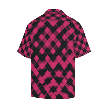Buffalo check Pink Pattern Print Design 01 Men's Hawaiian Shirt