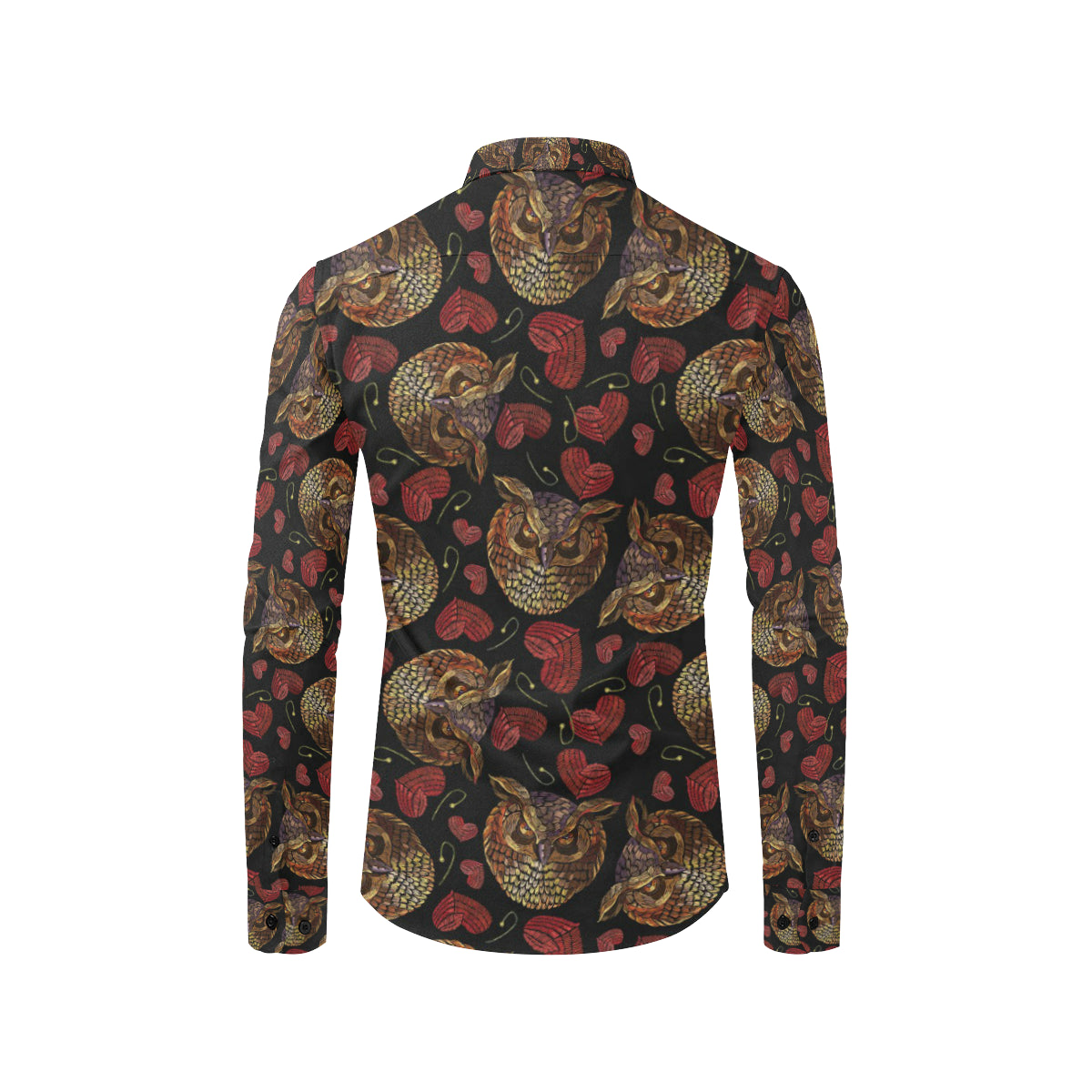 Owl Pattern Print Design A08 Men's Long Sleeve Shirt