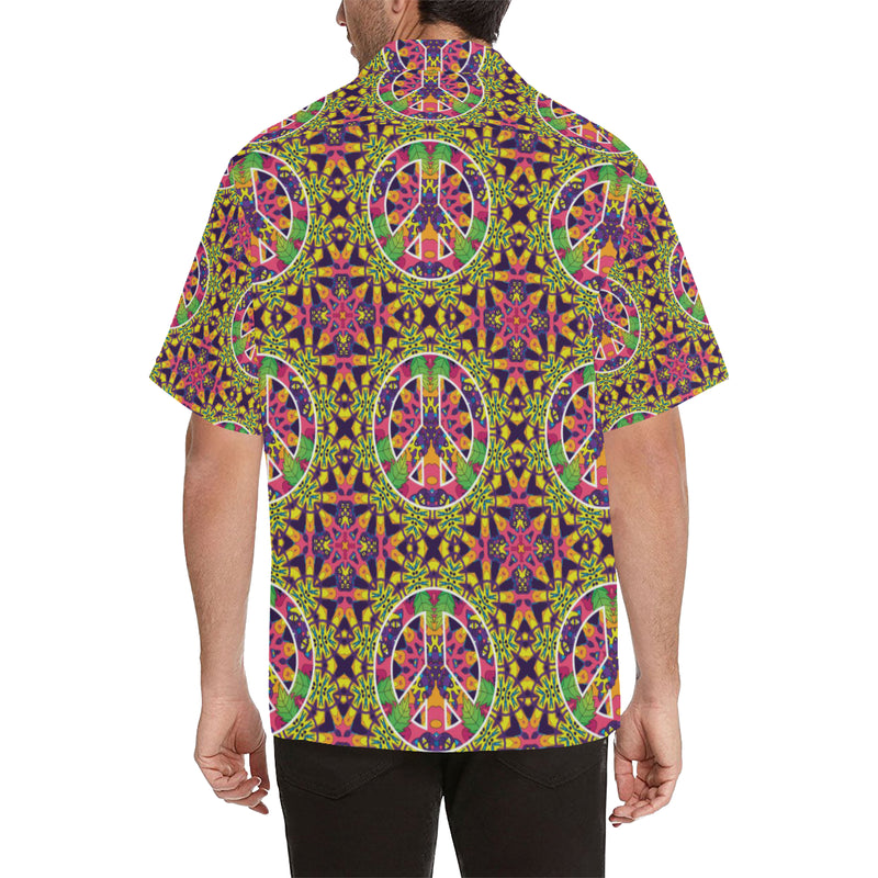 Peace Sign Pattern Print Design A04 Men's Hawaiian Shirt