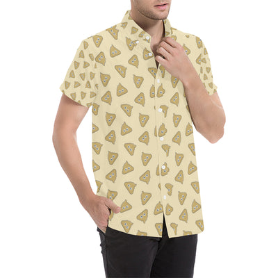 Poop Emoji Pattern Print Design A02 Men's Short Sleeve Button Up Shirt